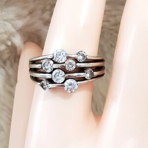 Rare Silpada 925 Sterling Silver CZ Ring